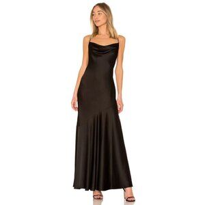 Halston Heritage Cowl Neck Slip Dress Size 8 Black